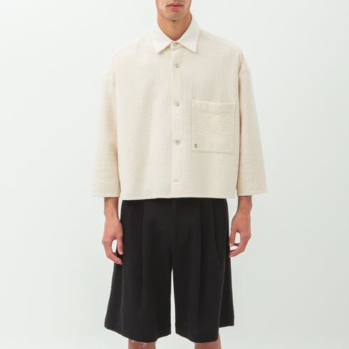 Merely Made Indian Cropped Shirt Ivory 25SMLPR271SH-1 98741593 Fit Total Front Degli Uberti