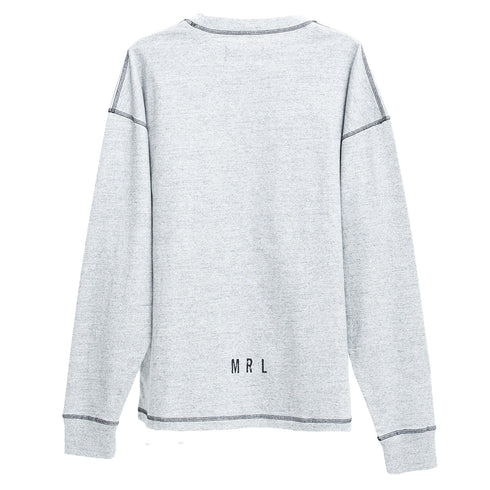 Merely Made Merely Casual Long Sleeve T-Shirt Grey Melange 23FML222LT Degli Uberti