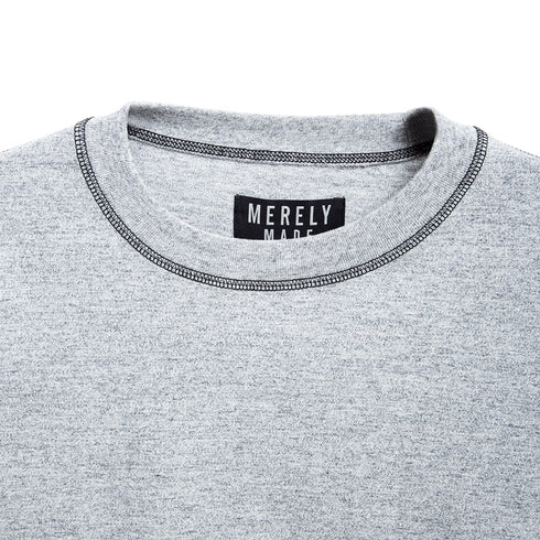 Merely Made Merely Casual Long Sleeve T-Shirt Grey Melange 23FML222LT Degli Uberti