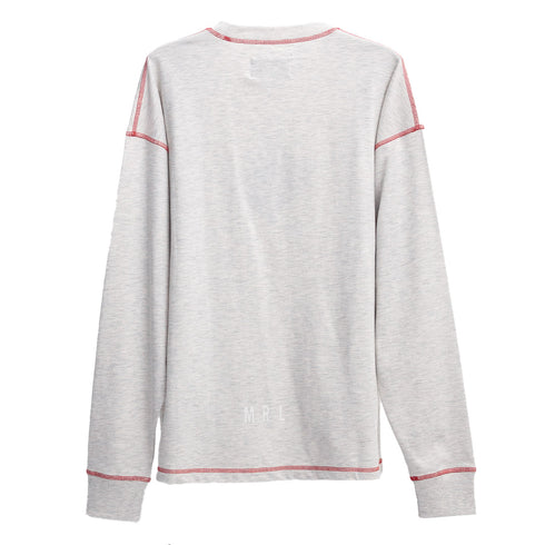 Merely Made Merely Casual Long Sleeve T-Shirt White Melange 23FML222LT Degli Uberti