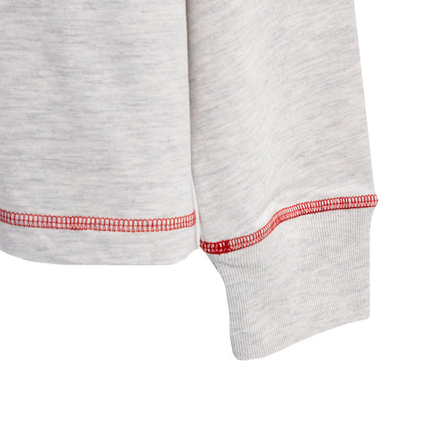 Merely Made Merely Casual Long Sleeve T-Shirt White Melange 23FML222LT Degli Uberti
