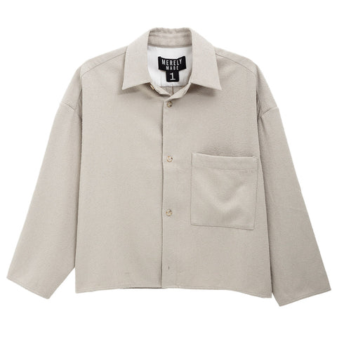 Merely Made Merely Napping Cropped Shirt Dust Grey 24FML249SH Degli Uberti