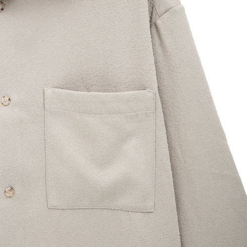 Merely Made Merely Napping Cropped Shirt Dust Grey 24FML249SH Degli Uberti