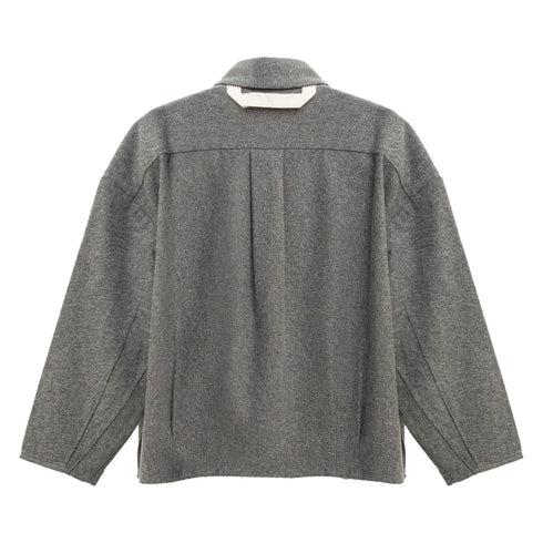 Merely Made Merely Premium Cropped Shirt Melange Grey 23FMLPR208SH Degli Uberti