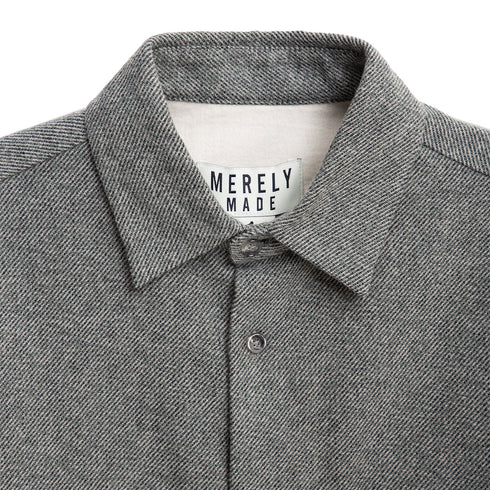 Merely Made Merely Premium Cropped Shirt Melange Grey 23FMLPR208SH Degli Uberti