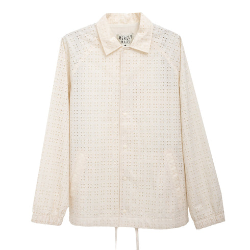 Merely Made Merely Premium Flower Lace Coach Jacket Cream 24PR234JK Front Degli Uberti