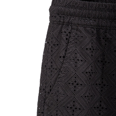 Merely Made Merely Premium Flower Lace Wide Short Black 24PR236SP Degli Uberti