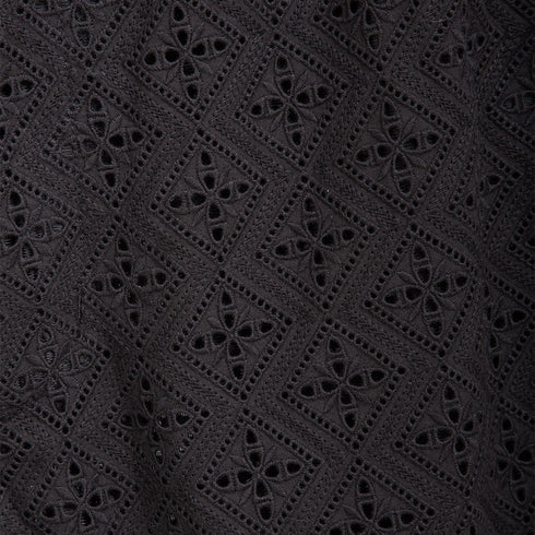 Merely Made Merely Premium Flower Lace Wide Short Black 24PR236SP Degli Uberti