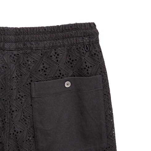 Merely Made Merely Premium Flower Lace Wide Short Black 24PR236SP Degli Uberti