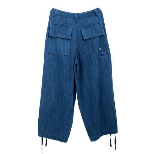 Merely Made Nomadic Pants Indigo Blue 24FMLPR259PT Back Degli Uberti