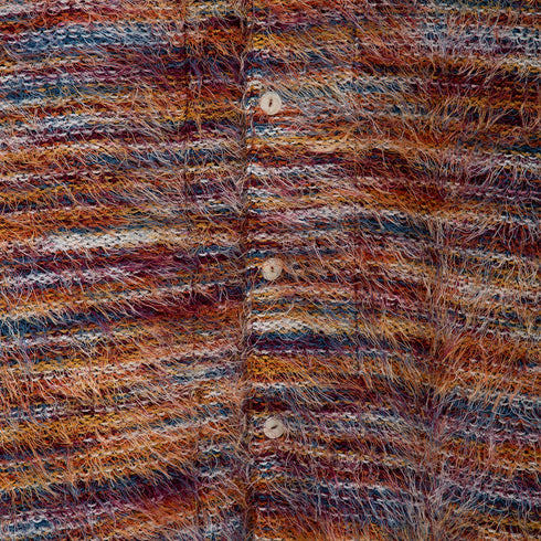 Merely Made Stripe Rainbow Mohair Cardigan Rainbow Burgundy 24FMLKN265CG Degli Uberti