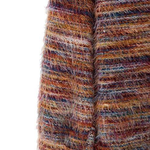 Merely Made Stripe Rainbow Mohair Cardigan Rainbow Burgundy 24FMLKN265CG Degli Uberti