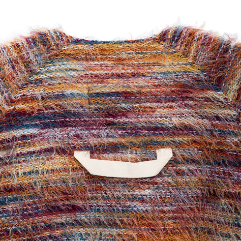 Merely Made Stripe Rainbow Mohair Cardigan Rainbow Burgundy 24FMLKN265CG Degli Uberti