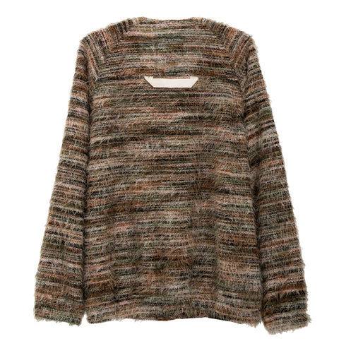 Merely Made Stripe Rainbow Mohair Cardigan Rainbow Green 24FMLKN265CG Degli Uberti