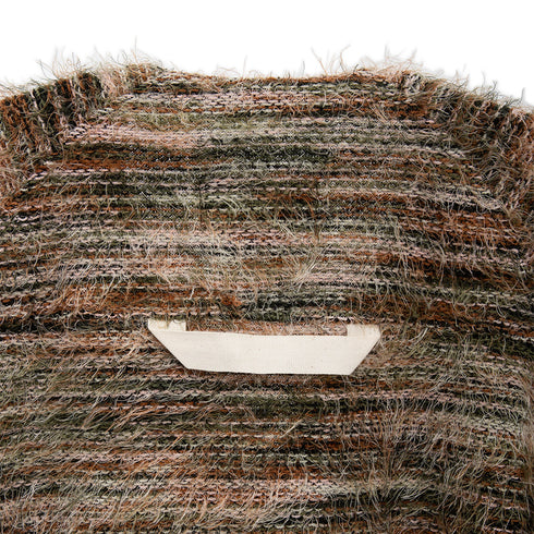 Merely Made Stripe Rainbow Mohair Cardigan Rainbow Green 24FMLKN265CG Degli Uberti