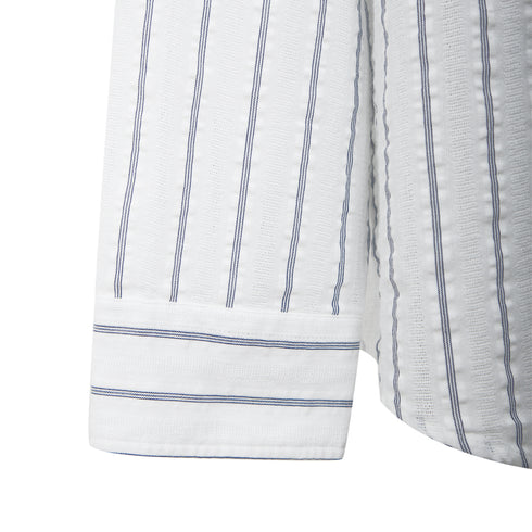 Mfpen Exact Shirt Blue Seersucker Stripe M124-DU Degli Uberti