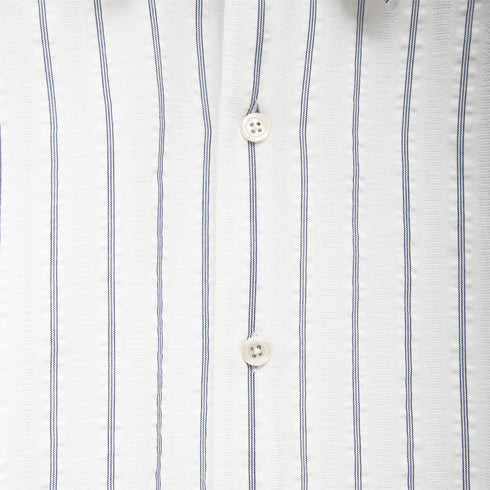 Mfpen Exact Shirt Blue Seersucker Stripe M124-DU Degli Uberti