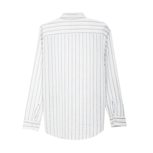 Mfpen Exact Shirt Blue Seersucker Stripe M124-DU Degli Uberti