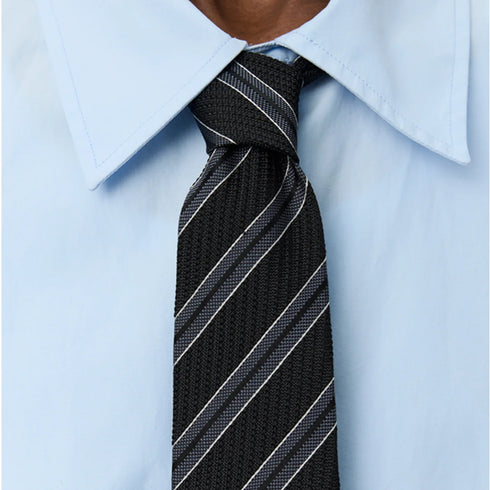 Mfpen Banquet Tie Dark Grey Retro Stripe A126-009 degliuberti 2