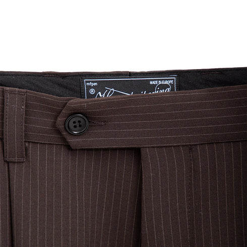 Mfpen Classic Trousers Brown Pinstripe M324-051 Degli Uberti