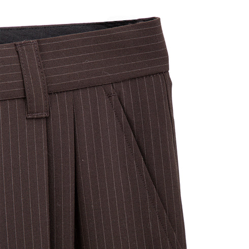 Mfpen Classic Trousers Brown Pinstripe M324-051 Degli Uberti