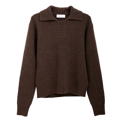 Mfpen Collar Sweater Dark Brown M324-018