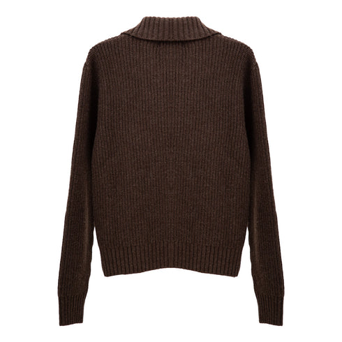 Mfpen Collar Sweater Dark Brown M324-018