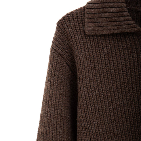 Mfpen Collar Sweater Dark Brown M324-018