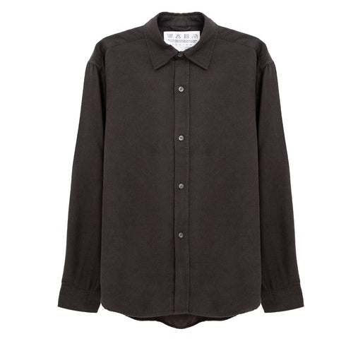 Mfpen Comfy Shirt Dark Brown Tencel M323-20 Degli Uberti