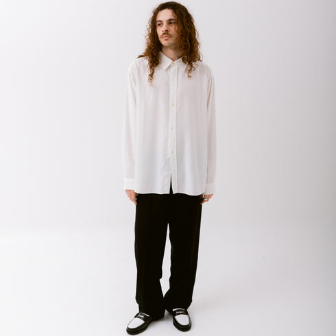 Mfpen Comfy Shirt Natural White Tencel M323-19 Fit Front Degli Uberti