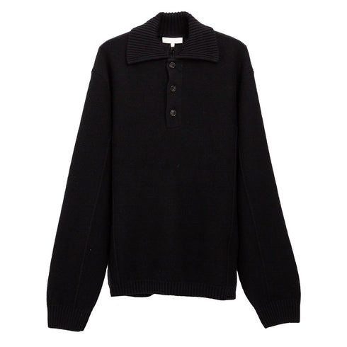 Mfpen Company Polo Black Recylced Wool M323-05-005 Degli Uberti