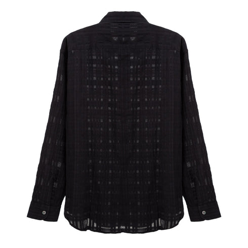 Mfpen Crinkle Shirt Black Check M124-37 Degli Uberti