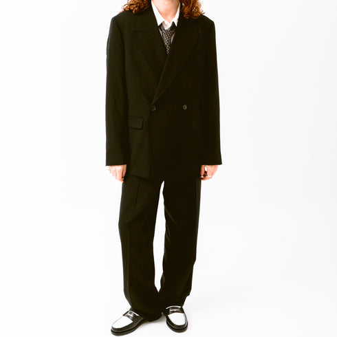 Mfpen Double Breasted Blazer Black Tropical Wool M125-057 5740019238074 Fit Detail Total Degli Uberti