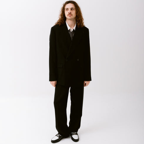 Mfpen Double Breasted Blazer Black Tropical Wool M125-057 5740019238074 Fit Total Degli Uberti