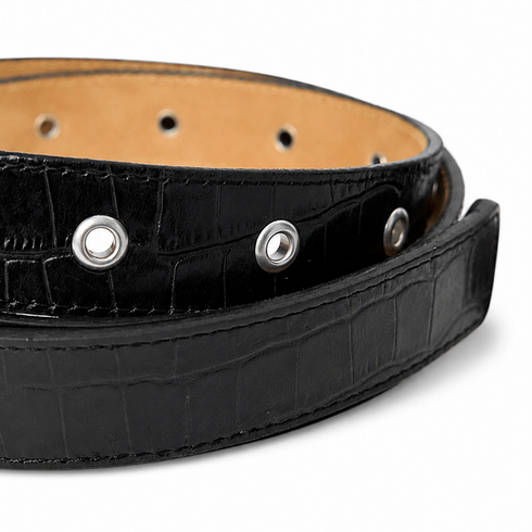 Drivers Belt Black Croc detail