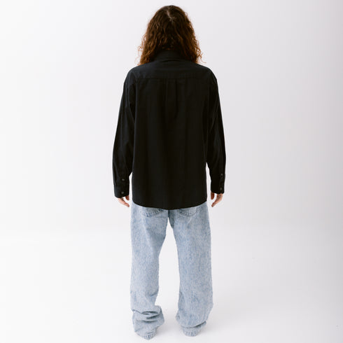 Mfpen Executive Shirt Black Pinstripe 01 Fit Back Degli-Uberti