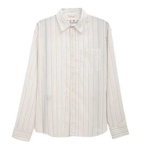 Mfpen Executive Shirt Light Brown Stripe M124-08 Degli Uberti