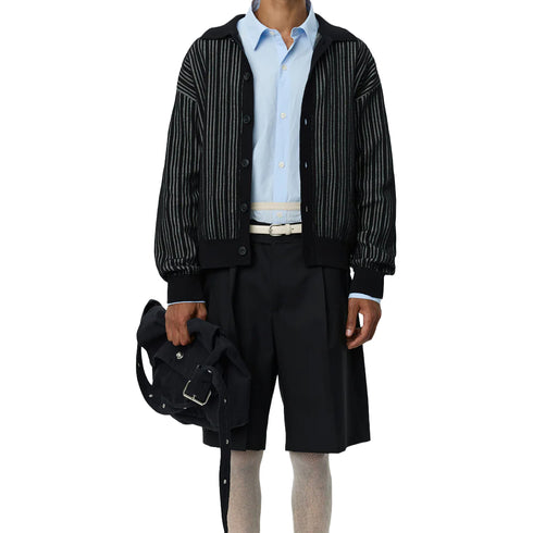 Mfpen Formal Cardigan Black Stripe M126-057 degliuberti 1