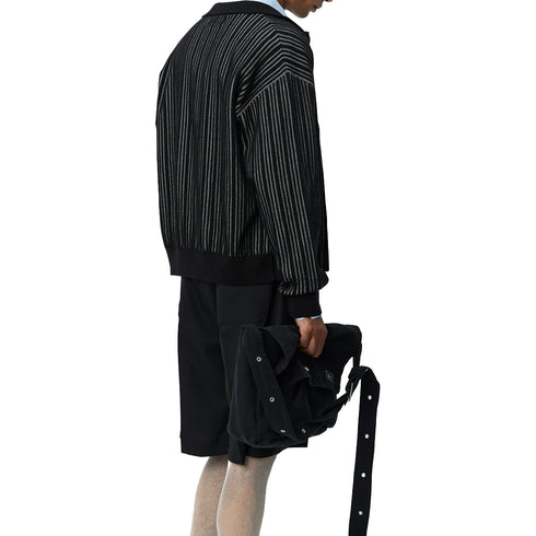 Mfpen Formal Cardigan Black Stripe M126-057 degliuberti 3