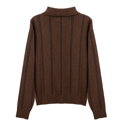 Mfpen Formal Cardigan Light Brown Stripe M324-017 Degli Uberti