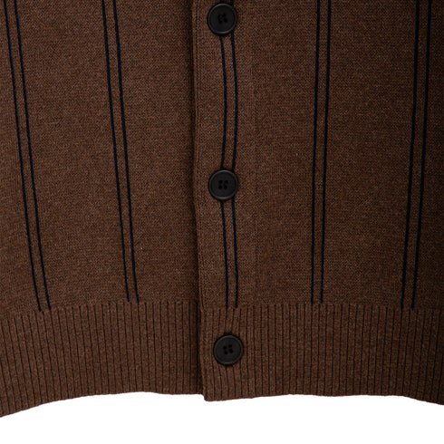 Mfpen Formal Cardigan Light Brown Stripe M324-017 Degli Uberti