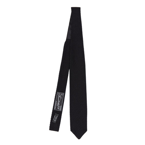 Mfpen Formal Tie Black Silk A324-006 Degli Uberti