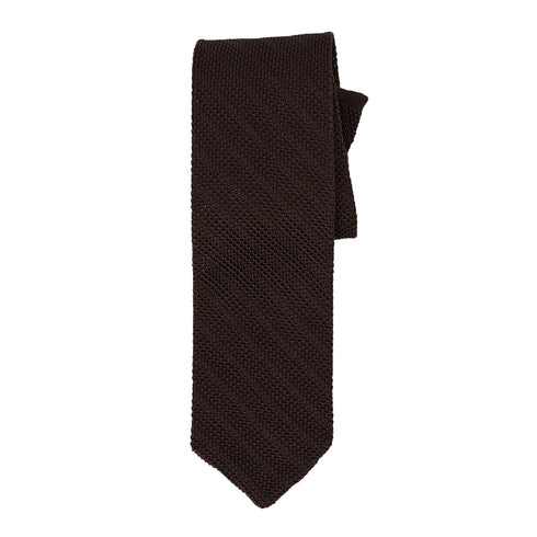 mfpen Formal Tie Brown Knitted Stripe A325-011 5740019251790 Front Degliuberti