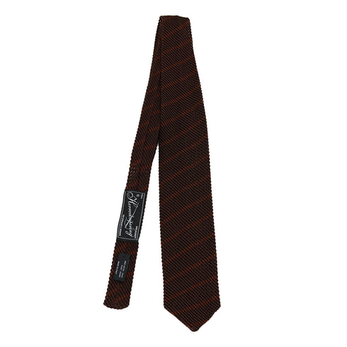 Mfpen Formal Tie Chestnut Stripe Degli Uberti