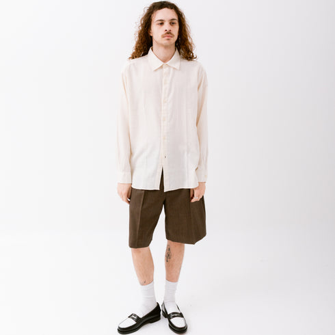 Mfpen Generous Shirt Peeled Ivory M324-037 Fit Front Degli Uberti