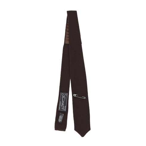 Mfpen Knitted Tie Brown Wool A324-009-1 Degli Uberti