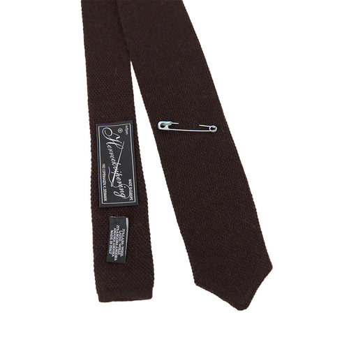 Mfpen Knitted Tie Brown Wool A324-009-1 Degli Uberti