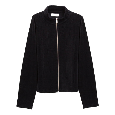 mfpen V-Neck Sweater Furry Black M325-067 5740019248929 Front Degliuberti