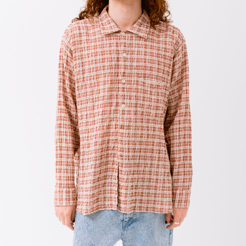 Mfpen Mechanics Shirt Rusty Check M125-013 01 Fit Front Degli Uberti