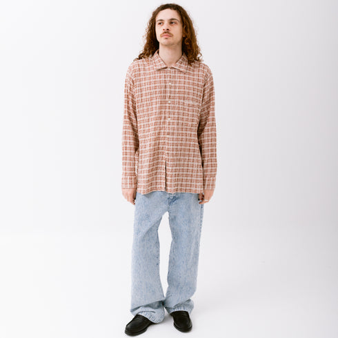 Mfpen Mechanics Shirt Rusty Check M125-013 01 Fit Total Front Degli Uberti